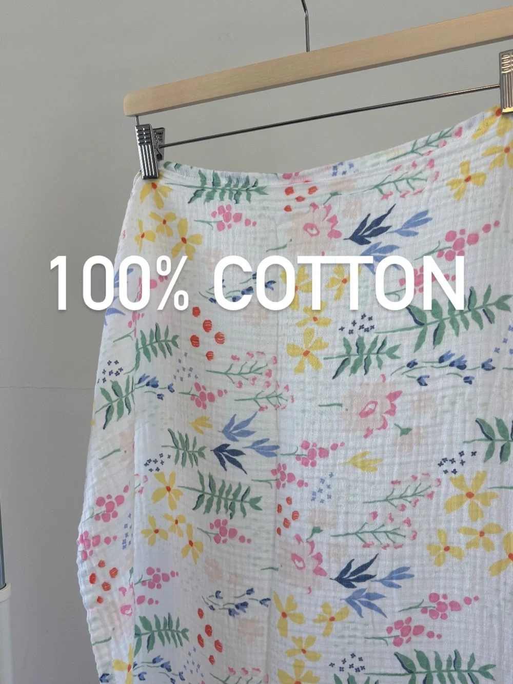 Cloud Island 100% Cotton Muslin Blanket / Scarf / Swaddle | Floral Print